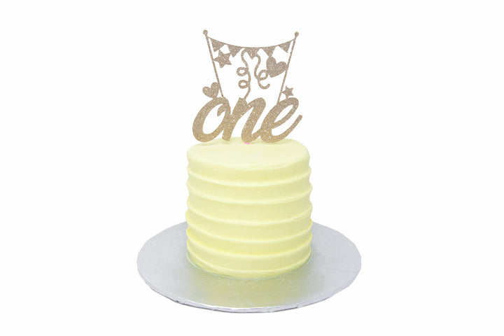 4" Mini Yellow Smash Cake w/ Topper - Bunner's Bakeshop