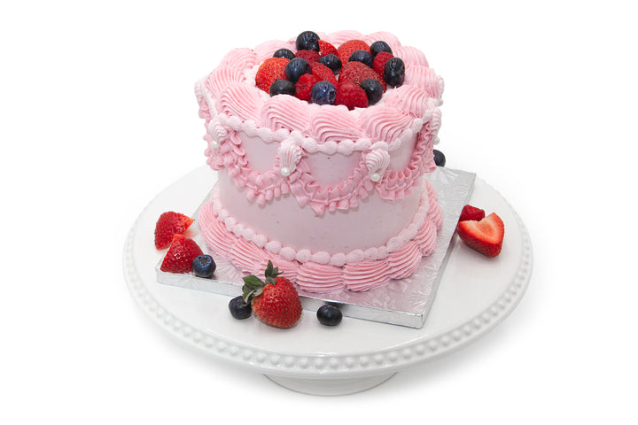 6" Spring Berry Heart Cake