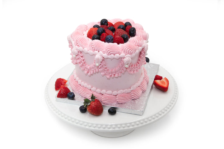 6" Spring Berry Heart Cake