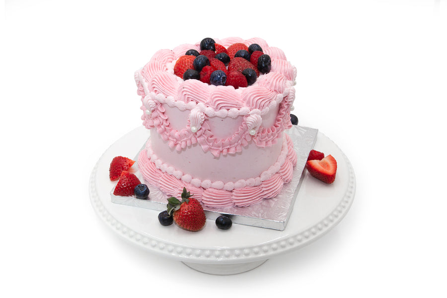6" Spring Berry Heart Cake