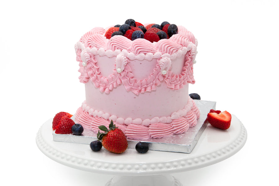 6" Spring Berry Heart Cake
