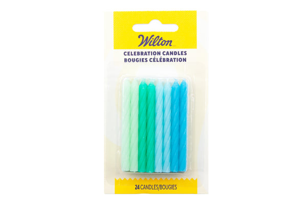 Wilton Assorted Blue Pastels Candles 2.5" Pack of 24