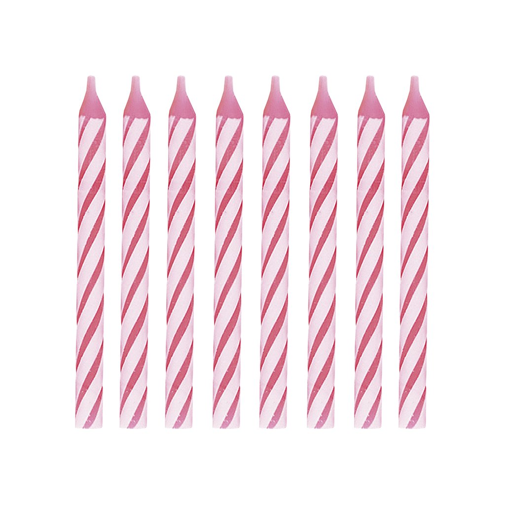 PINK STRIPED CANDLES 2.5