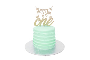 4" Mini Green Smash Cake w/ Topper - Bunner's Bakeshop