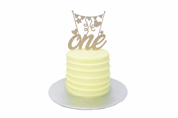 4" Mini Yellow Smash Cake w/ Topper - Bunner's Bakeshop