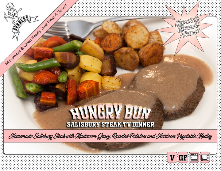 Salisbury Steak TV Dinner - Bunner's Bakeshop